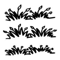 hand drawn grass collection doodle style vector