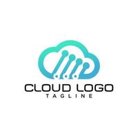 plantilla de vector de logotipo de datos de nube