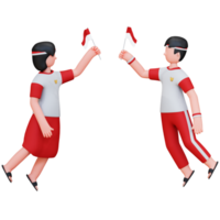 3D Character Independence Day Of Indonesia png