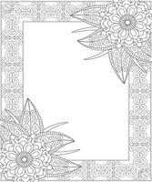 Flower Doodle Coloring Page for Adult vector