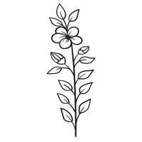 Doodle flower branch, cute and unusual bud, can be used to decorate postcards, business cards or as an element for design vector