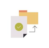 Simple approve related icon and accepted elements infographic tick flat vector illustration.