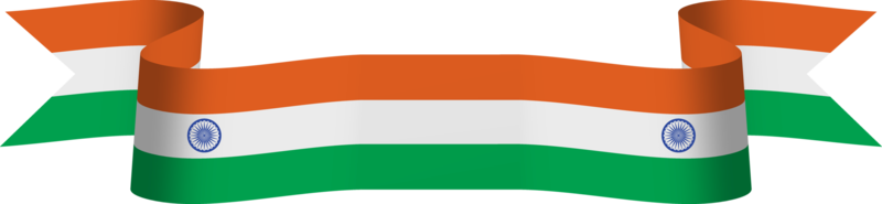 India flag ribbon banner png