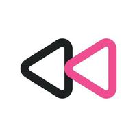 Previous Icon with Two Tone vector