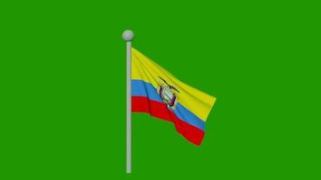 Ecuador flag green screen video