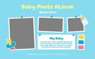 Baby photo frame with doodle mockup vector