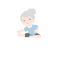 anciana haciendo ejercicios matutinos, anciana haciendo ejercicio png