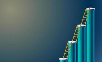 Vector illustration of the ladder to the dream, the ladder to the concept of success