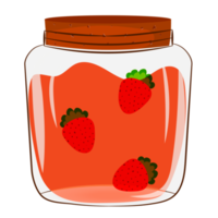 Fruit confiture in glass jar png