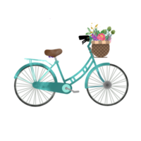 söt cykel illustration med blomma png