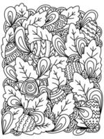 Find Easter Eggs coloring page with intricate loop patterns and oak leaves for holiday activity vector