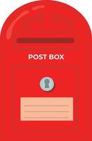 Traditional Old Post Box Vector Design, Vintage red mail Post box illustration,