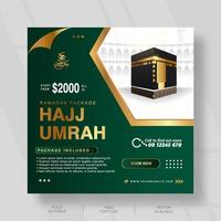 Luxury islamic social media post template design vector