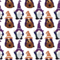 padrão de gnomo de halloween png