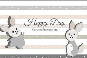 cute bunny with mushroom template background vector