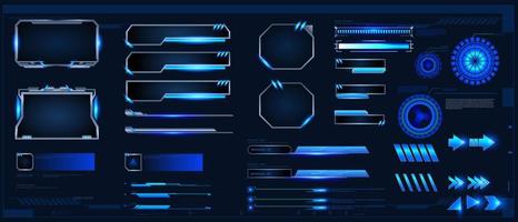 futuristic technology HUD elements Statistics and data information infographic. GUI elements for VR UI design sights vector