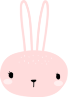 carino coniglio testa cartone animato elemento png