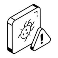 Modern line isometric icon of target bug vector