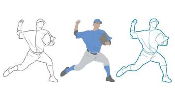 Baseball Player Pitcher. vector