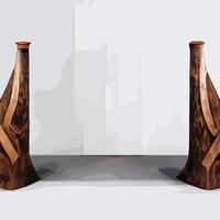 maqueta de mármol, exhibición de productos cosméticos, podio, pedestal de escenario o plataforma. 3d vector abstracto mínimo, escena geométrica, formas, podio de madera fondo blanco