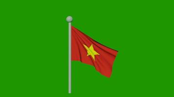 Vietnam flag green screen video