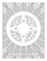 African Adinkra Symbols Coloring Page Dame Dame vector