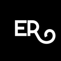 ER letter logo design on black background. ER creative initials letter logo concept. er letter design. ER white letter design on black background. E R, e r logo vector