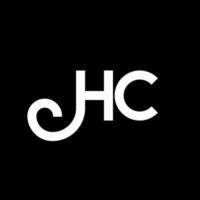 HC letter logo design on black background. HC creative initials letter logo concept. hc letter design. HC white letter design on black background. H C, h c logo vector