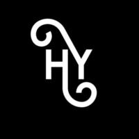 diseño de logotipo de letra hy sobre fondo negro. concepto creativo del logotipo de la letra de las iniciales. diseño de letras hy. hy diseño de letras blancas sobre fondo negro. hola, hola logo vector