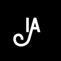 IA letter logo design on black background. IA creative initials letter logo concept. ia letter design. IA white letter design on black background. I A, i a logo vector