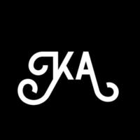 KA letter logo design on black background. KA creative initials letter logo concept. ka letter design. KA white letter design on black background. K A, k a logo vector