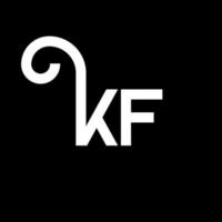 diseño de logotipo de letra kf sobre fondo negro. concepto de logotipo de letra de iniciales creativas kf. diseño de letras kf. kf diseño de letras blancas sobre fondo negro. kf, logotipo de kf vector