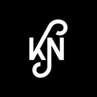 diseño de logotipo de letra kn sobre fondo negro. concepto de logotipo de letra de iniciales creativas kn. diseño de letras kn. kn diseño de letras blancas sobre fondo negro. kn, logotipo de kn vector