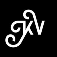 diseño del logotipo de la letra kv sobre fondo negro. concepto de logotipo de letra de iniciales creativas kv. diseño de letras kv. kv diseño de letras blancas sobre fondo negro. kv, logotipo de kv vector