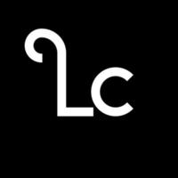 LC Letter Logo Design. Initial letters LC logo icon. Abstract letter LC minimal logo design template. L C letter design vector with black colors. lc logo