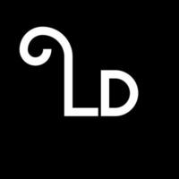 diseño del logotipo de la letra ld. icono del logotipo de letras iniciales ld. plantilla de diseño de logotipo mínimo de letra abstracta ld. vector de diseño de letra ld con colores negros. logotipo de ld