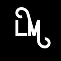 diseño del logotipo de la letra lm. icono del logotipo de letras iniciales lm. plantilla de diseño de logotipo mínimo de letra abstracta lm. vector de diseño de letra lm con colores negros. logotipo de película