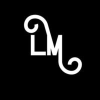 LM Letter Logo Design. Initial letters LM logo icon. Abstract letter LM minimal logo design template. L M letter design vector with black colors. lm logo