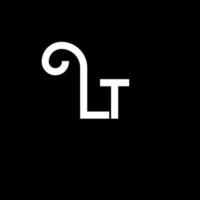 diseño de logotipo de letra lt. icono del logotipo de letras iniciales lt. letra abstracta lt plantilla de diseño de logotipo mínimo. Vector de diseño de letra lt con colores negros. logotipo