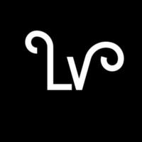 LV Letter Logo Design. Initial letters LV logo icon. Abstract letter LV minimal logo design template. L V letter design vector with black colors. lv logo