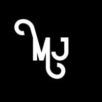 MJ Letter Logo Design. Initial letters MJ logo icon. Abstract letter MJ minimal logo design template. M J letter design vector with black colors. mj logo