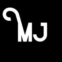 MJ Letter Logo Design. Initial letters MJ logo icon. Abstract letter MJ minimal logo design template. M J letter design vector with black colors. mj logo