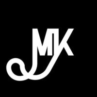 MK Letter Logo Design. Initial letters MK logo icon. Abstract letter MK minimal logo design template. M K letter design vector with black colors. mk logo