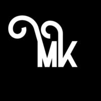 MK Letter Logo Design. Initial letters MK logo icon. Abstract letter MK minimal logo design template. M K letter design vector with black colors. mk logo