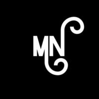 MN Letter Logo Design. Initial letters MN logo icon. Abstract letter MN minimal logo design template. M N letter design vector with black colors. mn logo