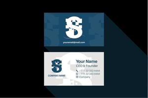 Corporate Business Card Design with modern style alphabet vector