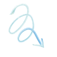Curly arrow in watercolor paint png
