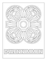 African Adinkra Symbols Coloring Page Dwennimmen vector