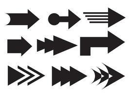 Set of flat arrows icon. black arrow sign vector. for concept design, web design, user interface and more vector