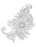 adult coloring page with flower style